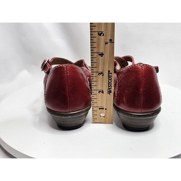 Dansko Red Leather Strappy Mary Jane Heel Sandals Womens Size US 5.5-6 EU 36 - Picture 5 of 8